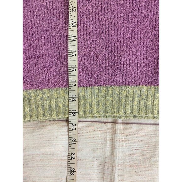 Urban Outfitters Women's Pink/Purple Notched V Neck Crop Sweater - Medium - Picture 7 of 13